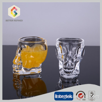 Tazza in vetro da 50 ml con testa di teschio in cristallo